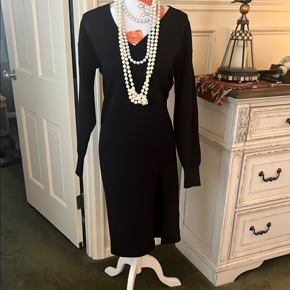 Forever 21 black sweater dress with side slit adorable never worn
